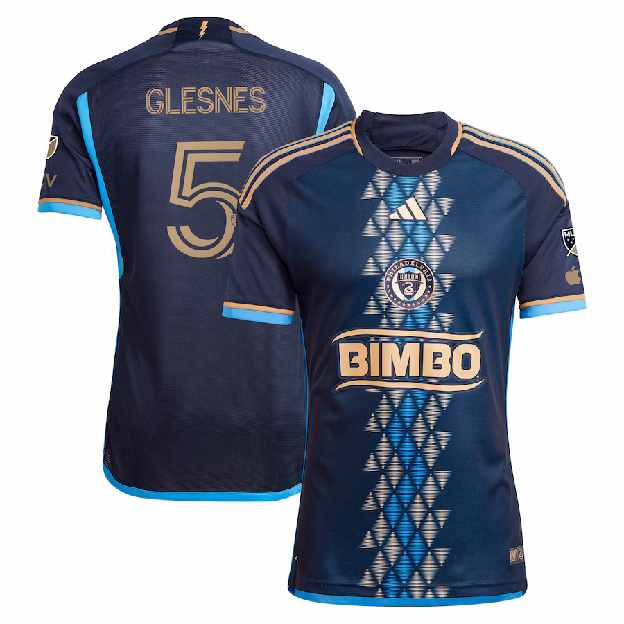 Men's Philadelphia Union Jakob Glesnes adidas Navy 2024 The XV Kit Authentic Player Jersey - Jersey