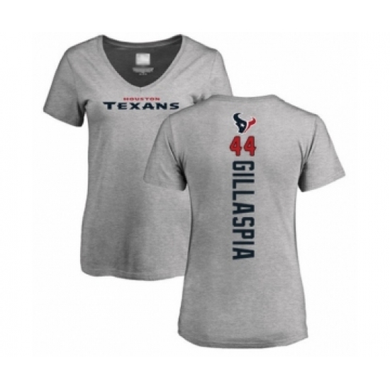 Football Women's Houston Texans #44 Cullen Gillaspia Ash Backer T-Shirt - Jersey