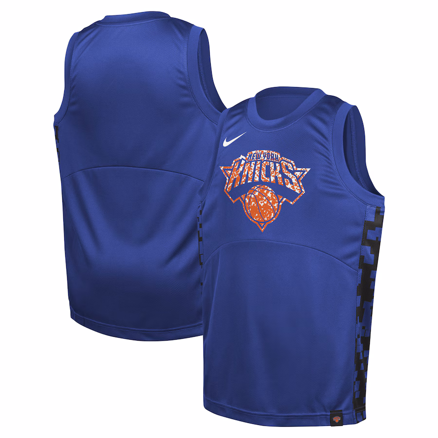 Youth New York Knicks  Nike Blue Courtside Starting Five Team Jersey - Jersey