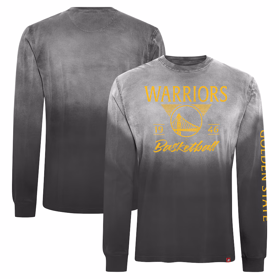 Unisex Golden State Warriors Sportiqe Black Mohave Sun-Dipped Long Sleeve T-Shirt - Jersey