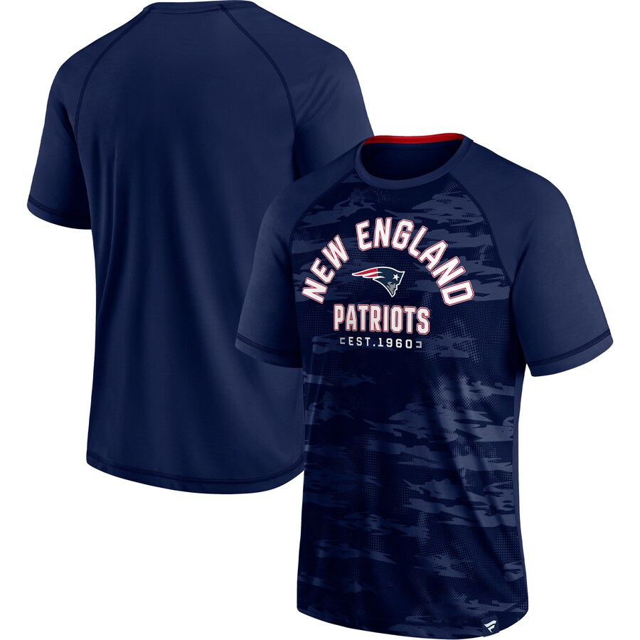 Men's New England Patriots Fanatics Navy Hail Mary Raglan T-Shirt - Jersey