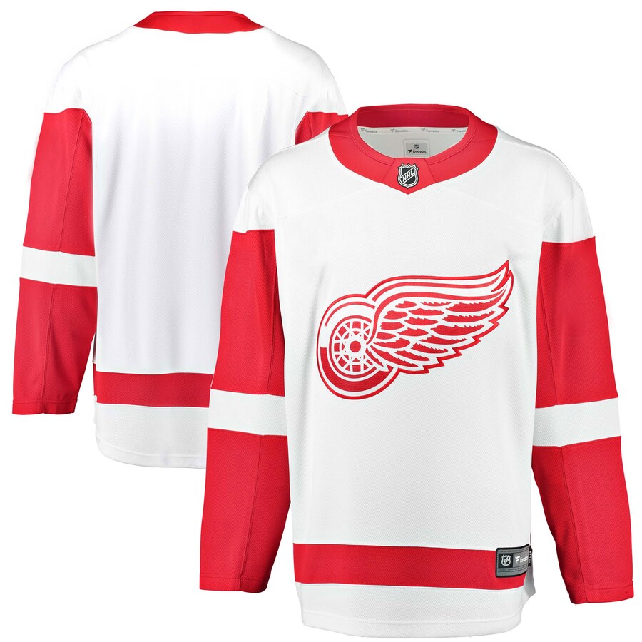 Men's Detroit Red Wings Fanatics Branded White Breakaway Away Jersey - Jersey