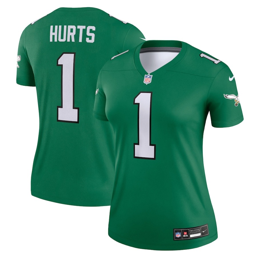 Women's Philadelphia Eagles Jalen Hurts Nike Kelly Green Alternate Legend Player Jersey - Jersey