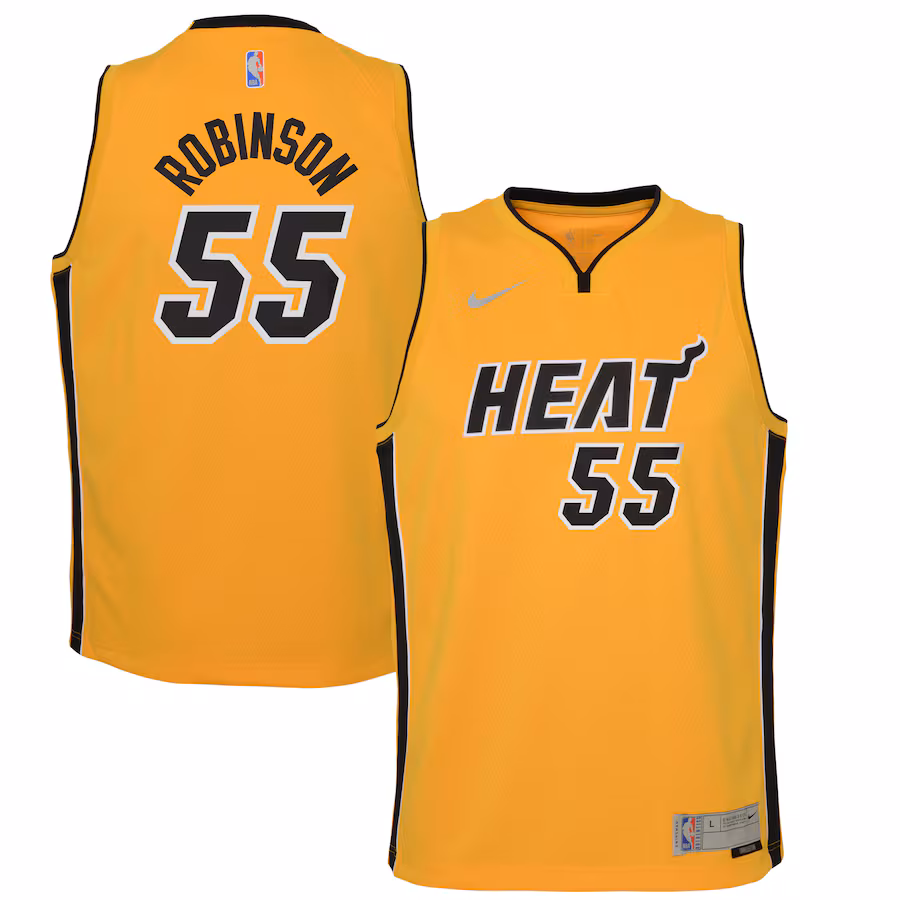 Youth Miami Heat Duncan Robinson Nike Trophy Gold 2020/21 Swingman Player Jersey - Earned Edition - Jersey