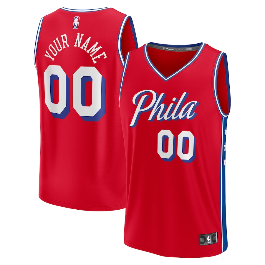 Youth Philadelphia 76ers  Fanatics Red Fast Break Replica Custom Jersey - Statement Edition - Jersey