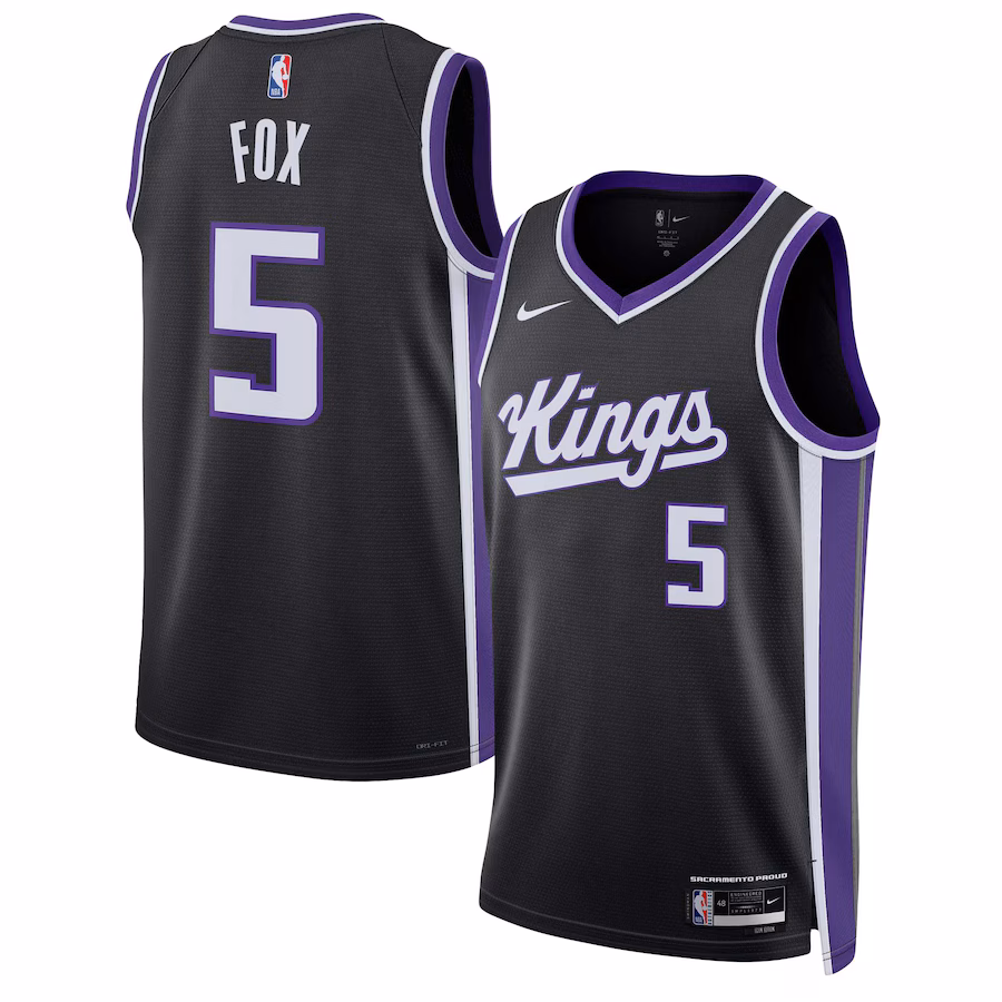 Unisex Sacramento Kings De'Aaron Fox Nike Black Swingman Jersey - Icon Edition - Jersey