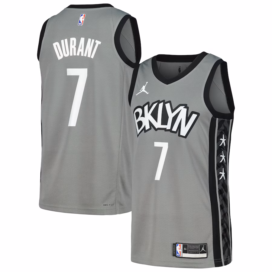 Men's Brooklyn Nets Kevin Durant Nike Gray Swingman Player Jersey - Statement Edition - Jersey