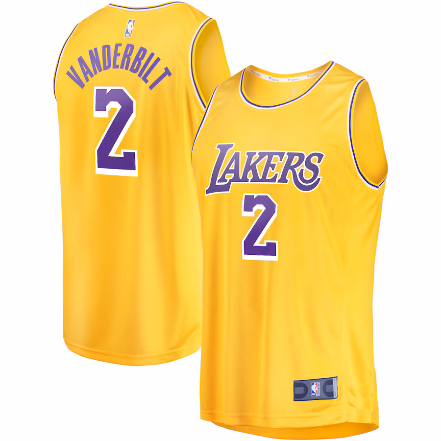 Youth Los Angeles Lakers Jarred Vanderbilt Fanatics Gold Fast Break Player Jersey - Icon Edition - Jersey