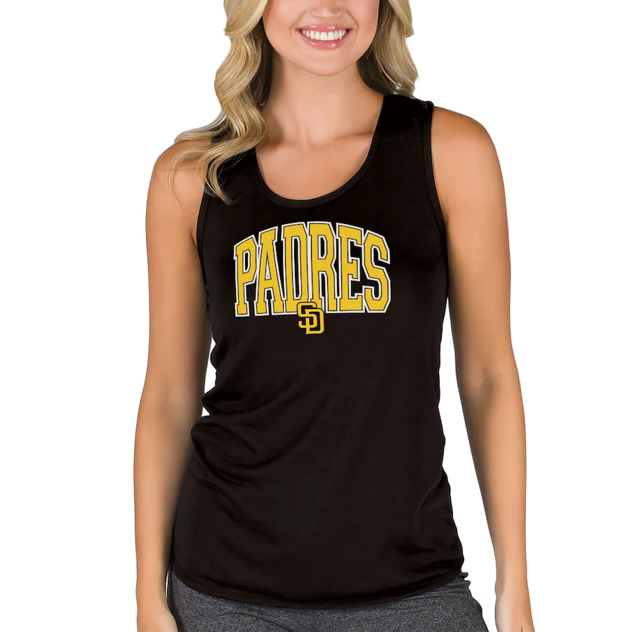 Women's San Diego Padres Concepts Sport Black Marathon Racerback Tank Top - Jersey