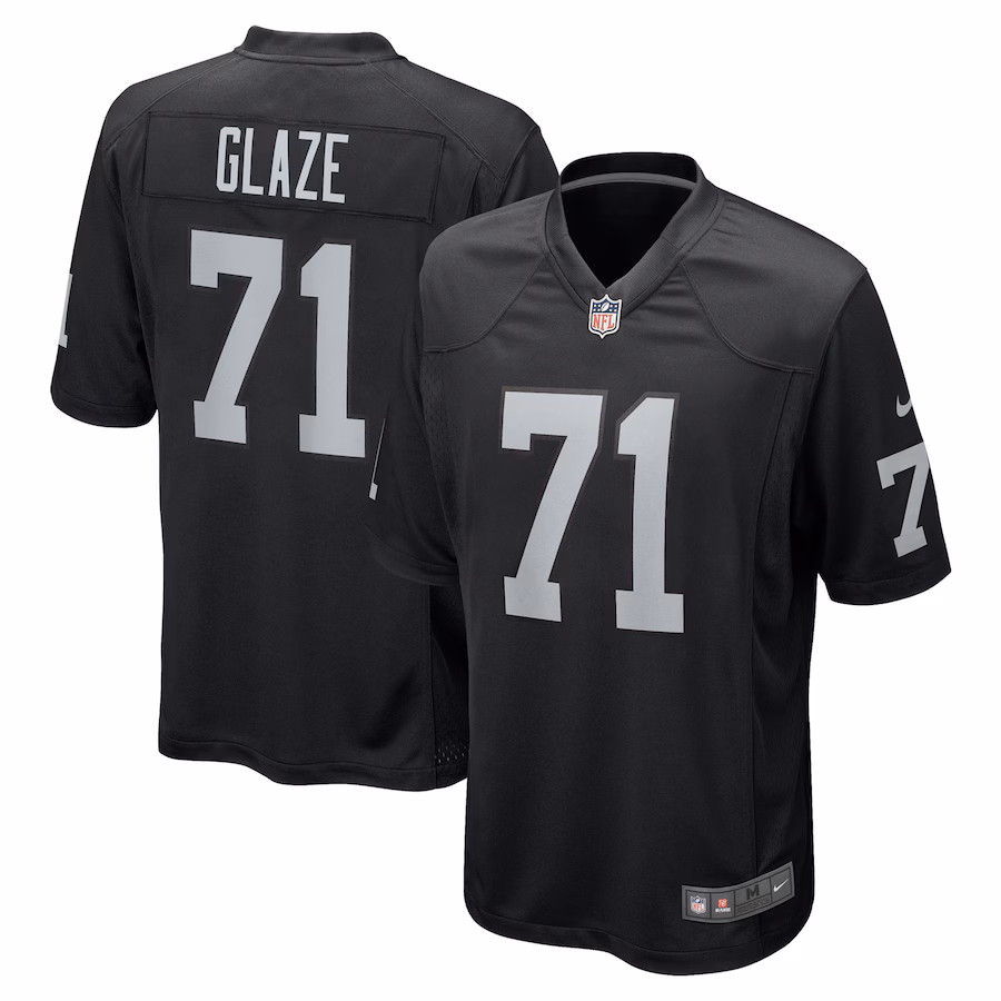 Men's Las Vegas Raiders DJ Glaze Nike Black Team Game Jersey - Jersey