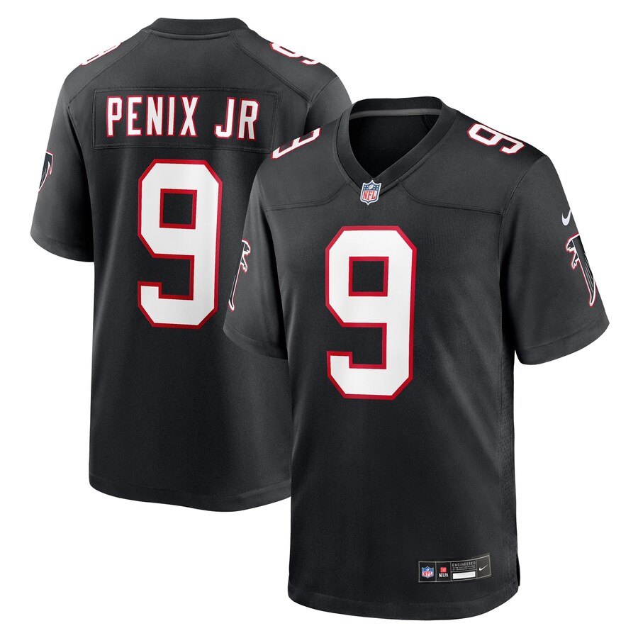 Men's Atlanta Falcons Michael Penix Jr. Nike Black Alternate Game Jersey - Jersey