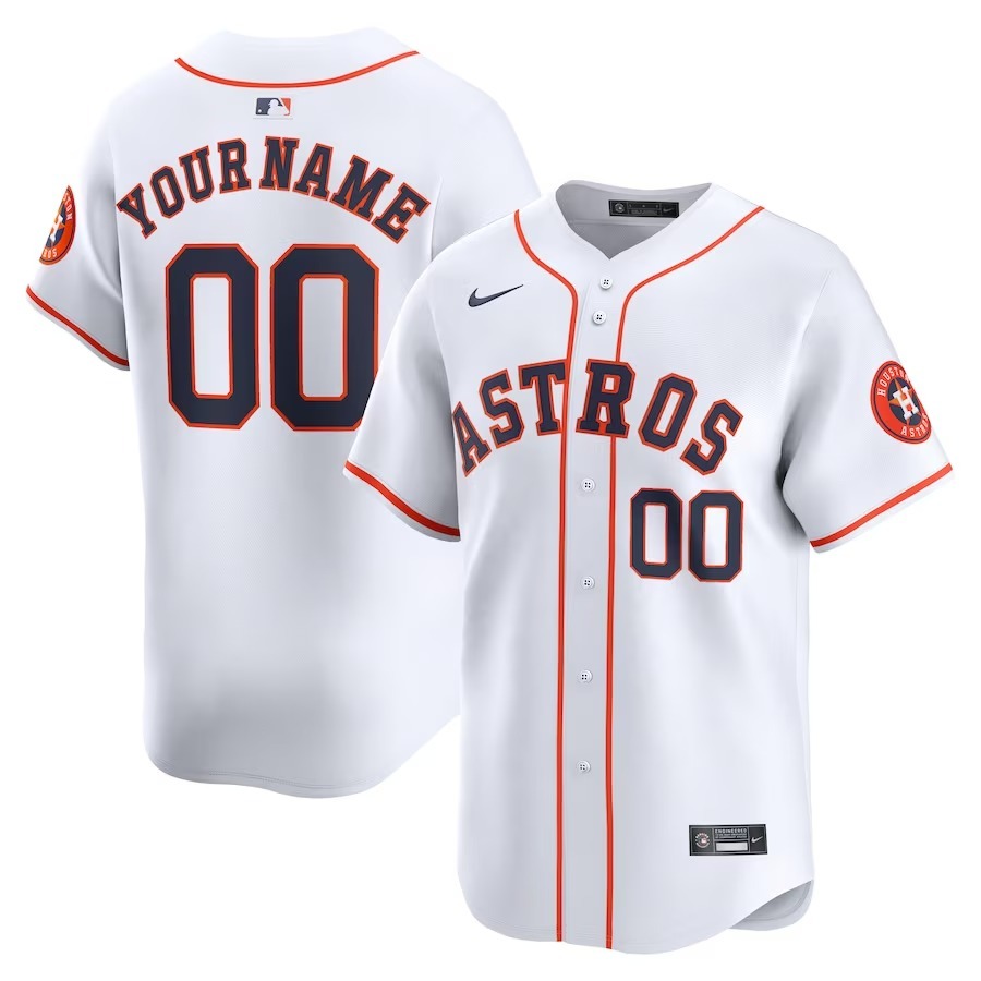 Men's Houston Astros Nike White Home Limited Custom Jersey - Jersey