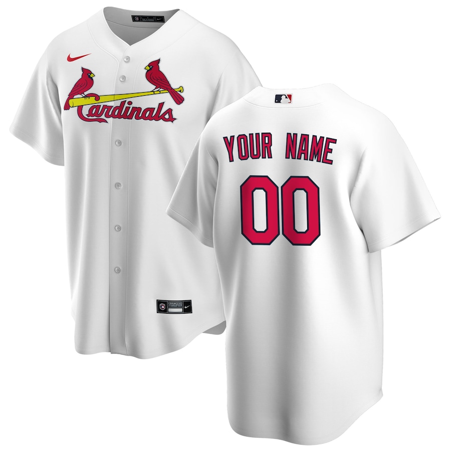Men's St. Louis Cardinals Nike White Home Replica Custom Jersey - Jersey