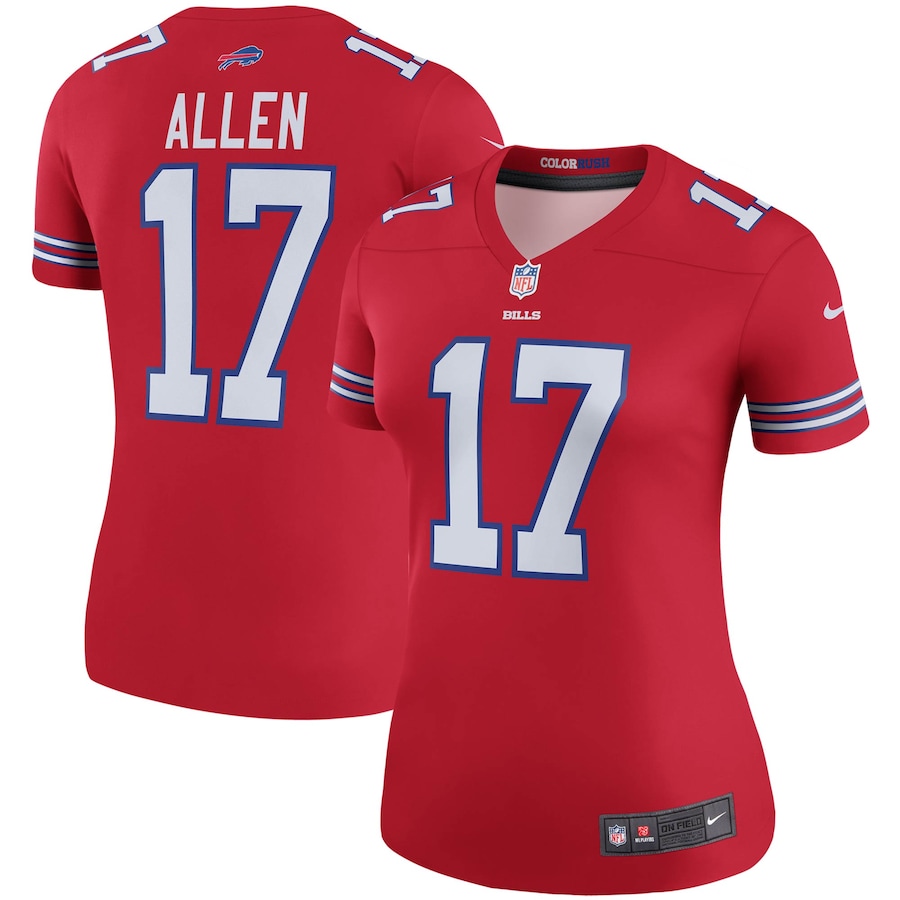 Women's Buffalo Bills Josh Allen Nike Red Alternate Legend Player Performance Top - Jersey