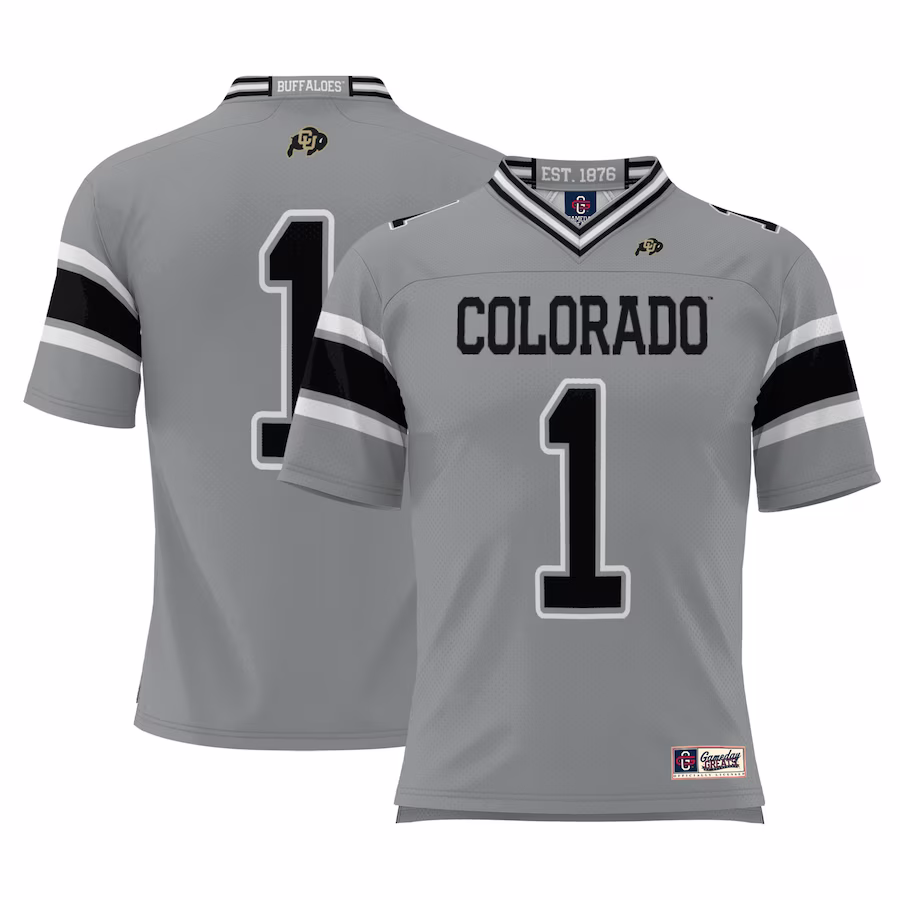 #1 Colorado Buffaloes GameDay Greats Youth Endzone Football Jersey - Gray - Jersey