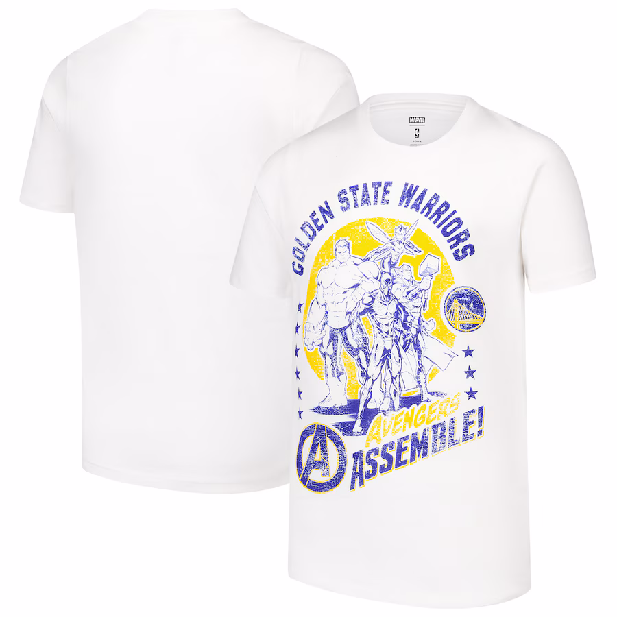 Youth Golden State Warriors White NBA x Marvel Avengers Squad T-Shirt - Jersey