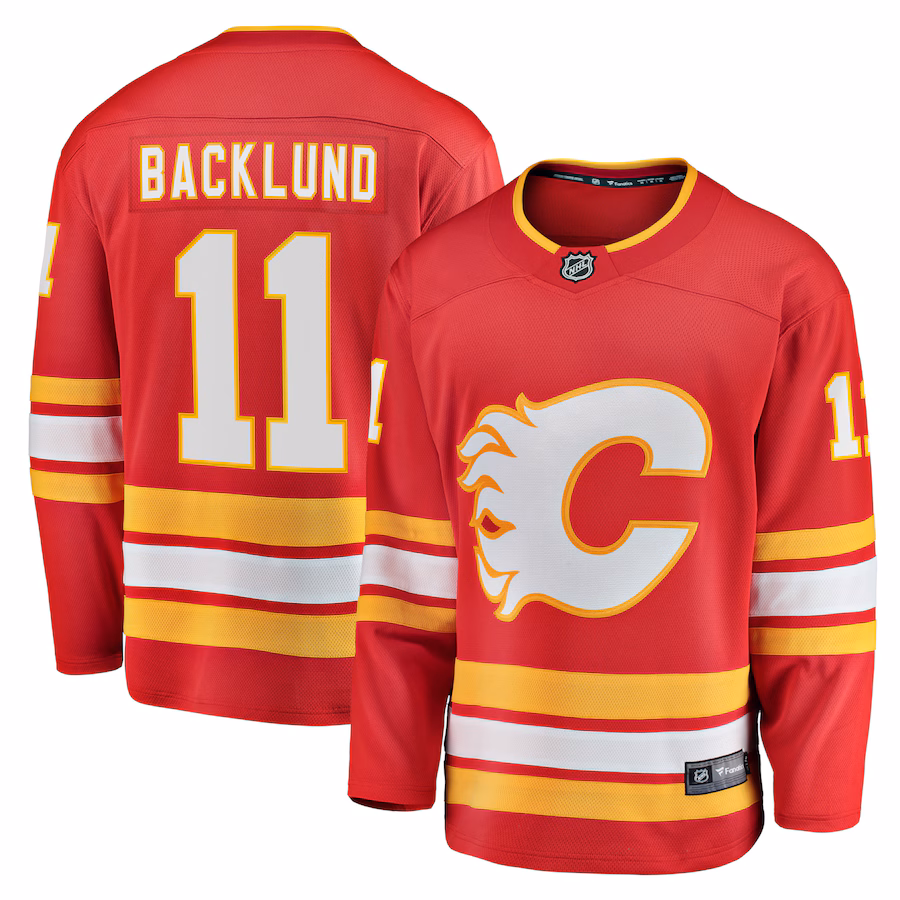 Men's Calgary Flames Mikael Backlund Fanatics Red Home Breakaway Player Jersey - Jersey