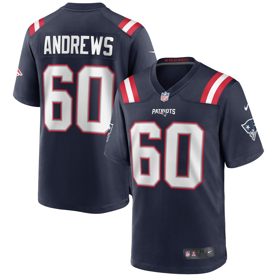 Men's New England Patriots David Andrews Nike Navy Game Jersey - Jersey