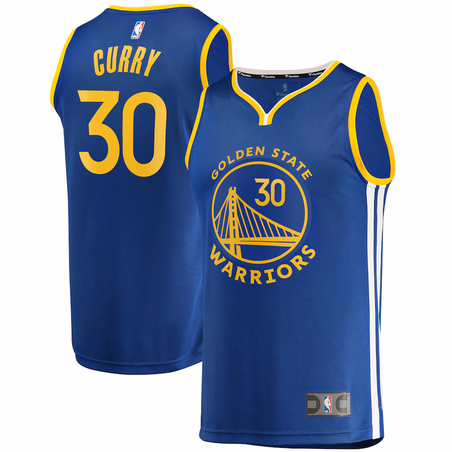 Men's Golden State Warriors Stephen Curry Fanatics Blue Fast Break Replica Jersey - Icon Edition - Jersey