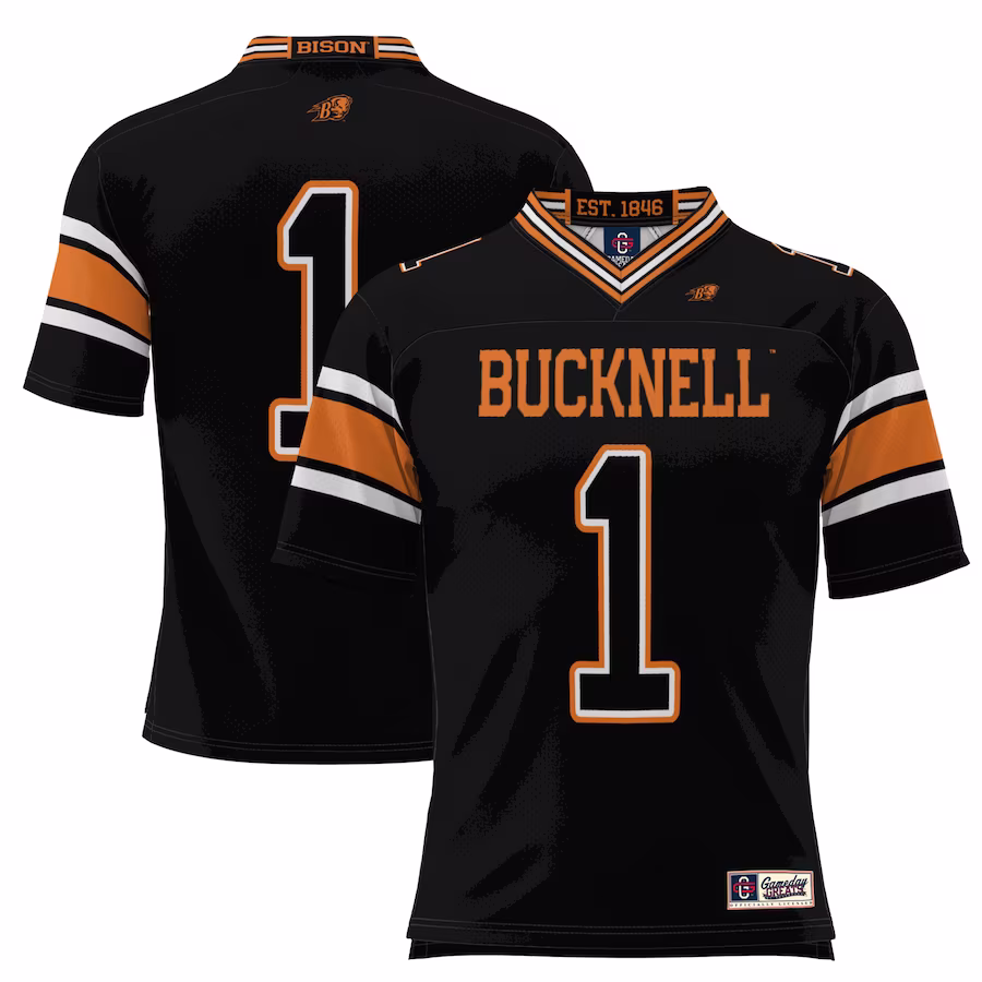 #1 Bucknell Bison GameDay Greats Football Jersey - Black - Jersey