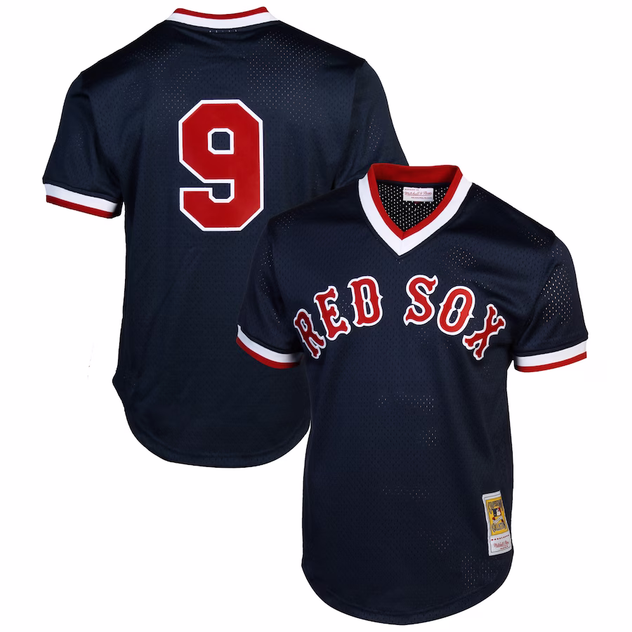 Mitchell & Ness Ted Williams Boston Red Sox 1990 Authentic Cooperstown Collection Batting Practice Jersey - Navy Blue - Jersey