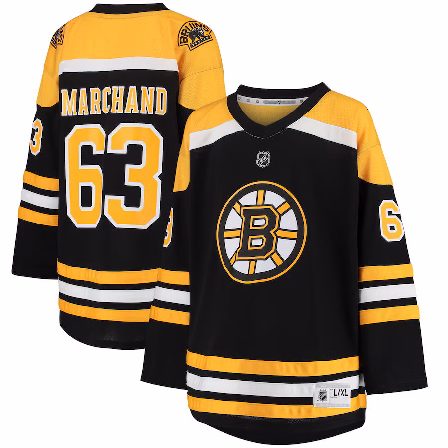 Youth Boston Bruins Brad Marchand Black Home Replica Player Jersey - Jersey