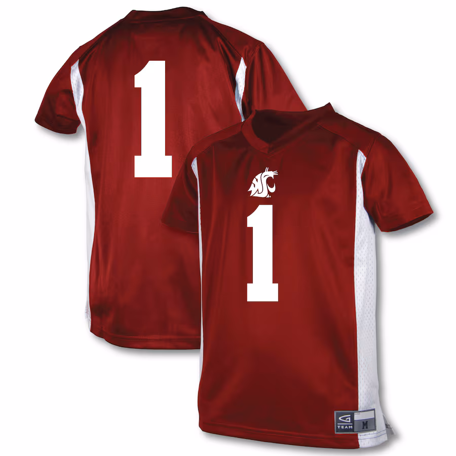 Youth Garb #1 Crimson Washington State Cougars Football Jersey - Jersey
