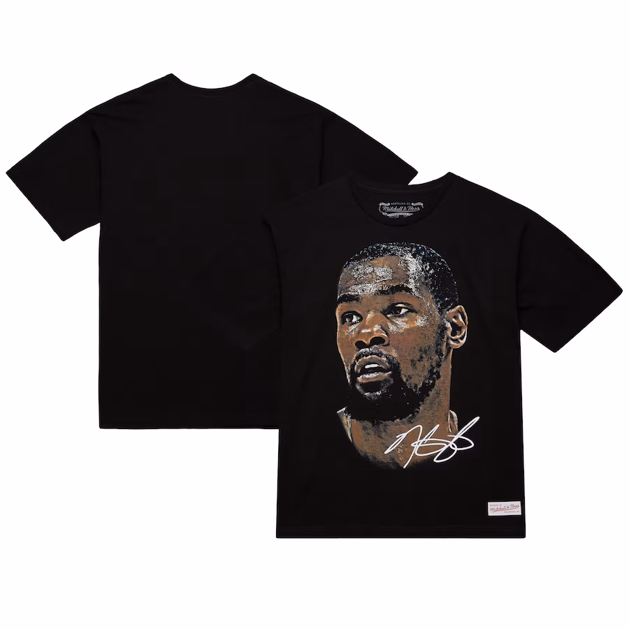 Unisex NBA Kevin Durant Mitchell & Ness Black Real Big Face Player T-Shirt - Jersey