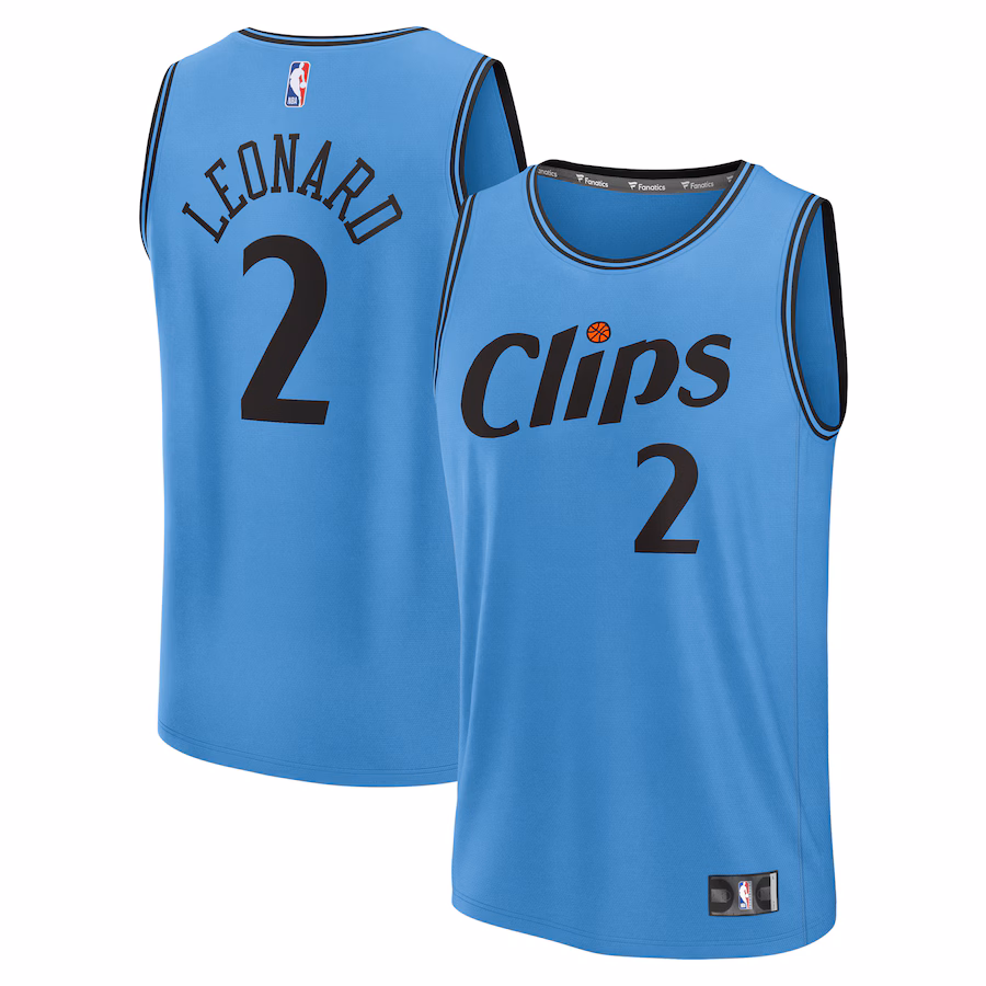 Men's LA Clippers Kawhi Leonard Fanatics Light Blue 2024/25 Fast Break Player Jersey - City Edition - Jersey