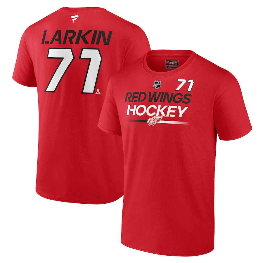 Men's Detroit Red Wings Dylan Larkin Fanatics Red Authentic Pro Prime Name & Number T-Shirt - Jersey