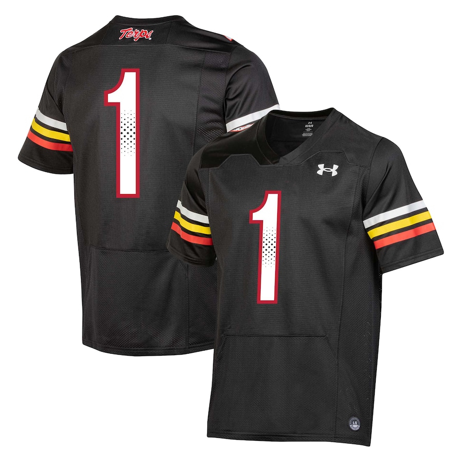 Men's Under Armour #1 Black Maryland Terrapins Replica Football Jersey - Jersey