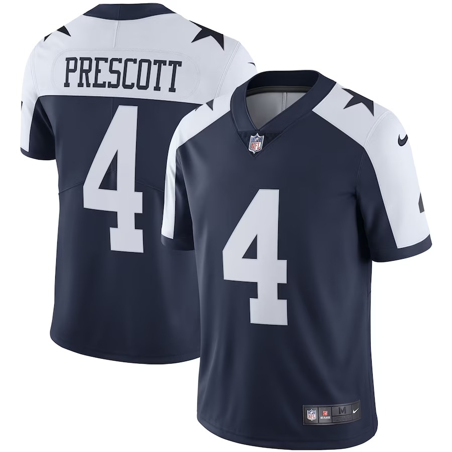 Men's Dallas Cowboys Dak Prescott Nike Navy Alternate Vapor Limited Jersey - Jersey