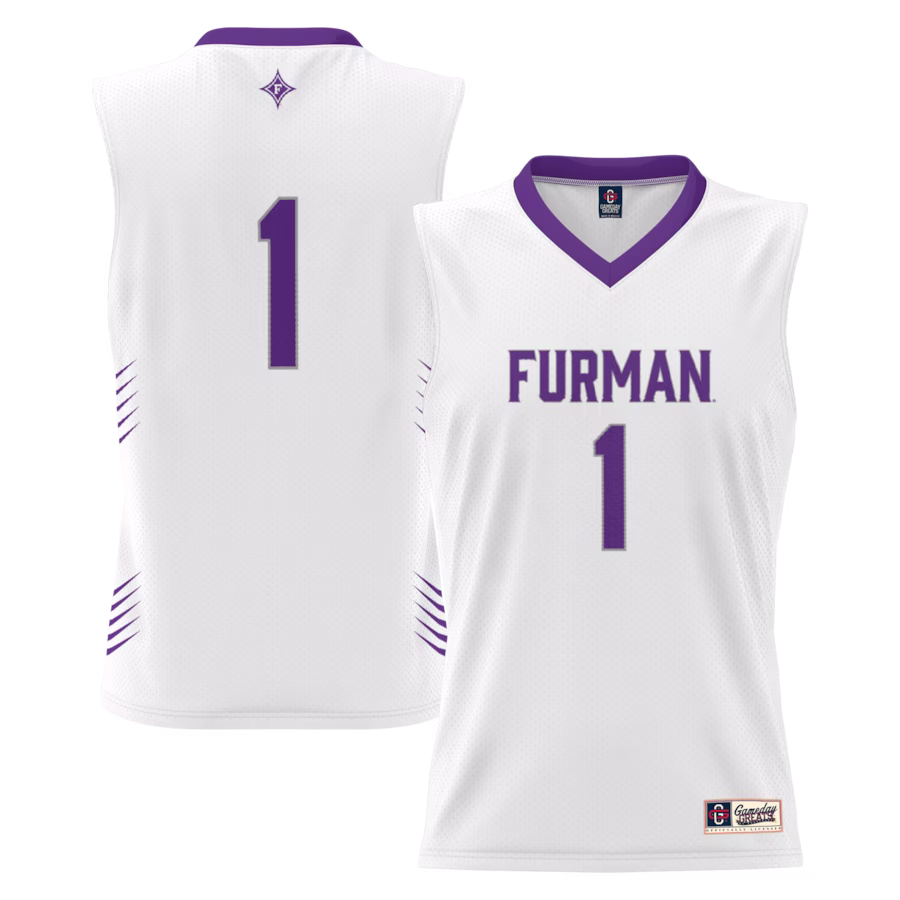 #1 Furman Paladins GameDay Greats Youth Lightweight Basketball Jersey - White - Jersey
