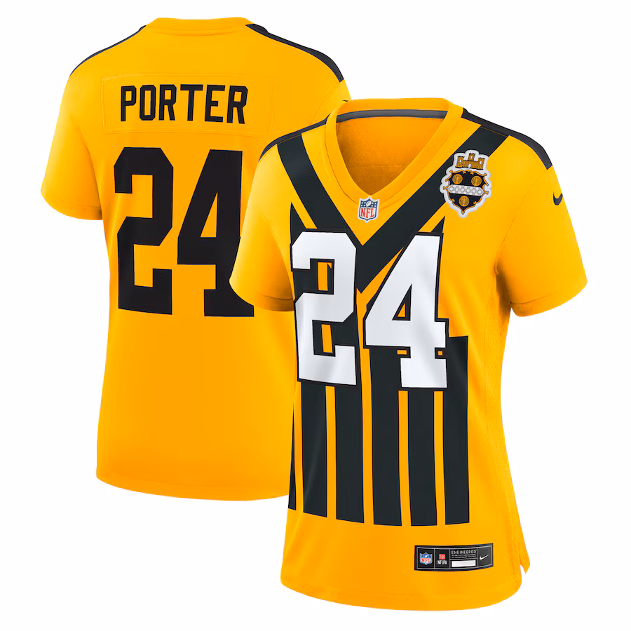 Women's Pittsburgh Steelers Joey Porter Jr. Nike Gold Alternate 1933 Throwback Game Jersey - Jersey