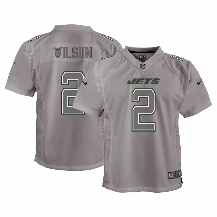 Youth New York Jets Zach Wilson Nike Gray Atmosphere Game Jersey - Jersey
