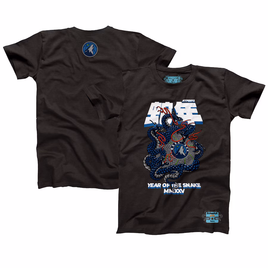 Unisex Minnesota Timberwolves NBALab x Hyperfly Heather Black Year of the Snake Lunar New Year Collection T-Shirt - Jersey