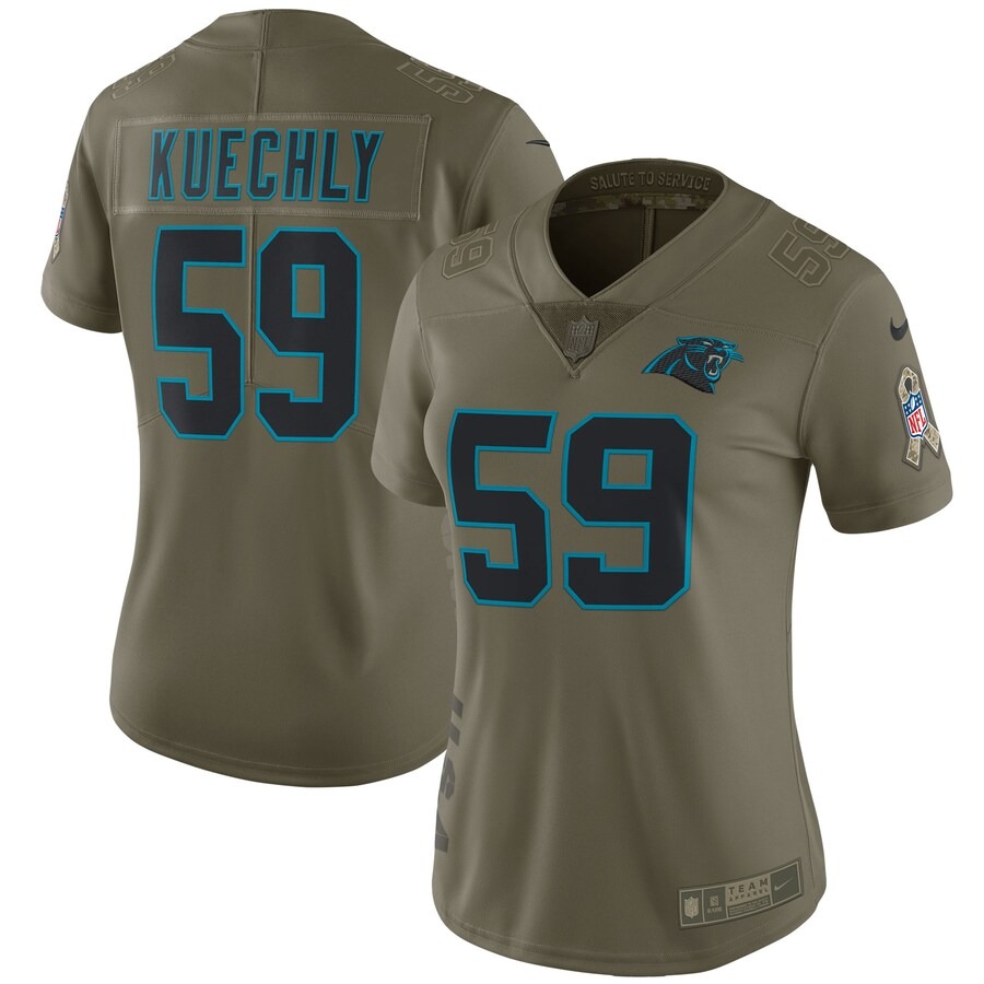 Women's Carolina Panthers Luke Kuechly Nike Olive Salute to Service Limited Jersey - Jersey
