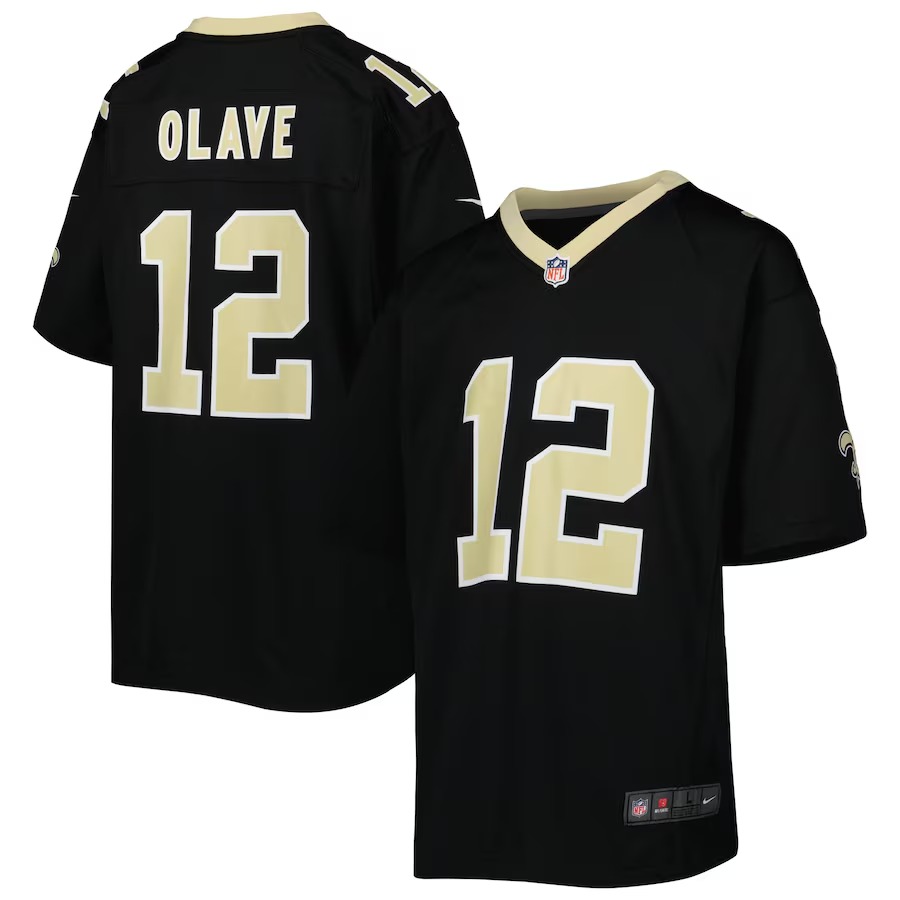Youth New Orleans Saints Chris Olave Nike Black Game Jersey - Jersey
