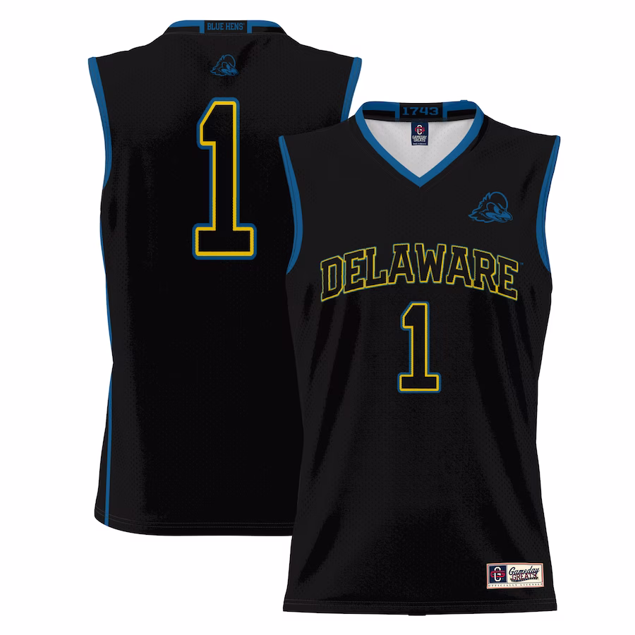 #1  Delaware Fightin' Blue Hens GameDay Greats  Lightweight Basketball Jersey - Black - Jersey