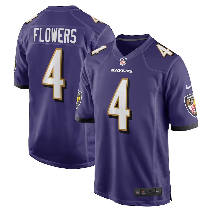 Men's Baltimore Ravens Zay Flowers Nike Purple Game Jersey - Jersey