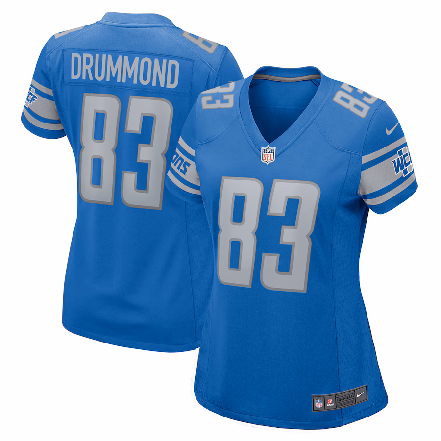 Women's Detroit Lions Dylan Drummond Nike  Blue Team Game Jersey - Jersey