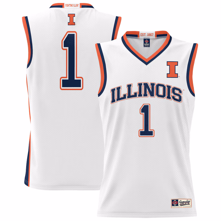 Youth GameDay Greats #1 White Illinois Fighting Illini Lightweight Basketball Jersey - Jersey