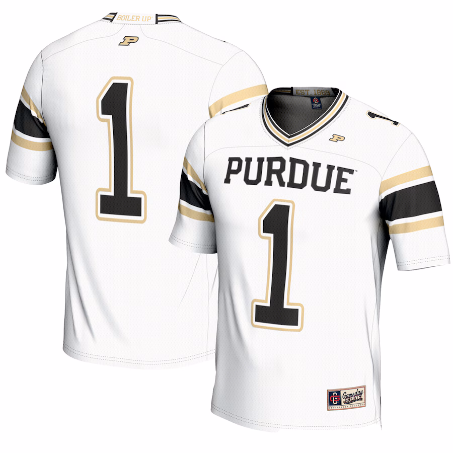 Men's GameDay Greats #1 White Purdue Boilermakers Endzone Football Jersey - Jersey