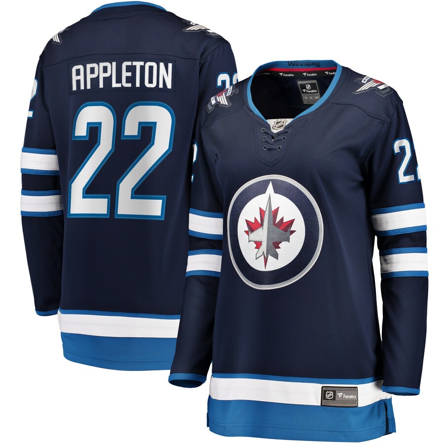 Women's Winnipeg Jets Mason Appleton Fanatics Branded Navy Home Breakaway Jersey - Jersey