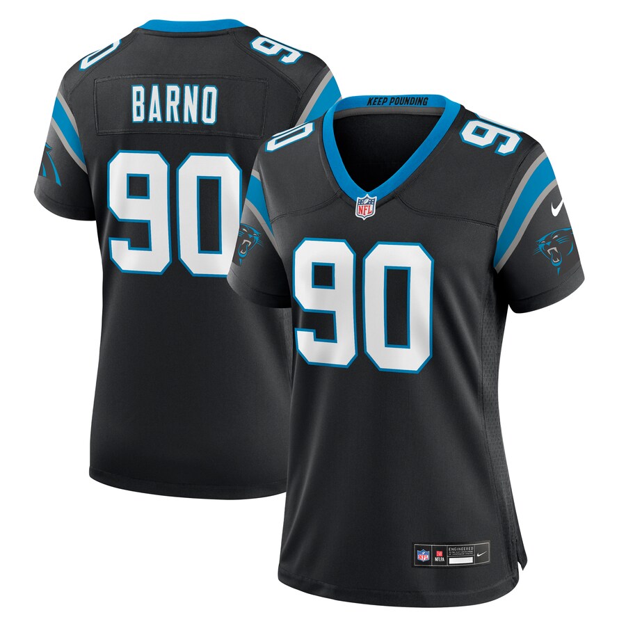 Women's Carolina Panthers Amare Barno Nike Black Team Game Jersey - Jersey