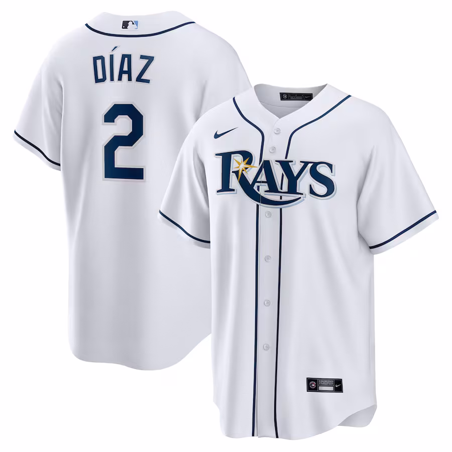 Men's Tampa Bay Rays Yandy Díaz Nike White Home  Replica Player Jersey - Jersey
