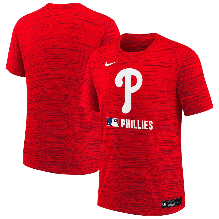 Youth Philadelphia Phillies Nike Red Authentic Collection Velocity Performance T-Shirt - Jersey