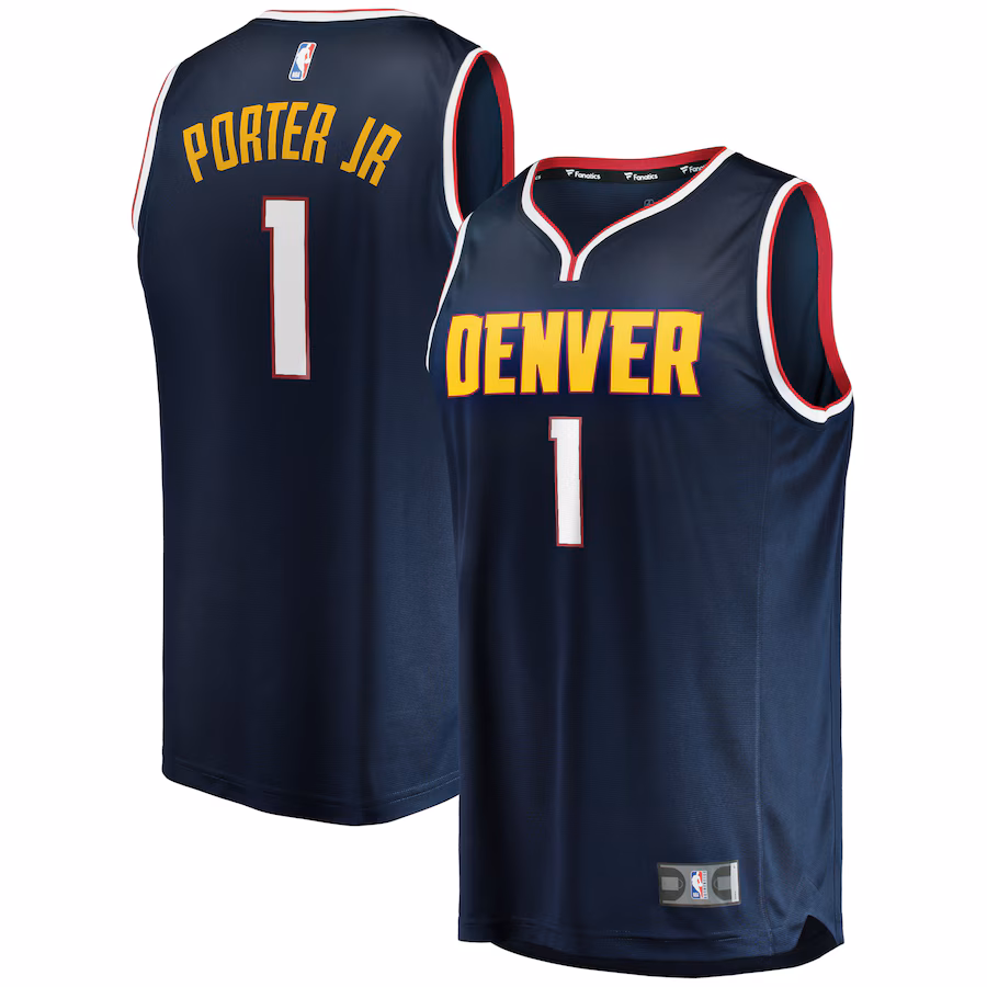 Men's Denver Nuggets Michael Porter Jr. Fanatics Navy 2020/21 Fast Break Replica Jersey - Icon Edition - Jersey