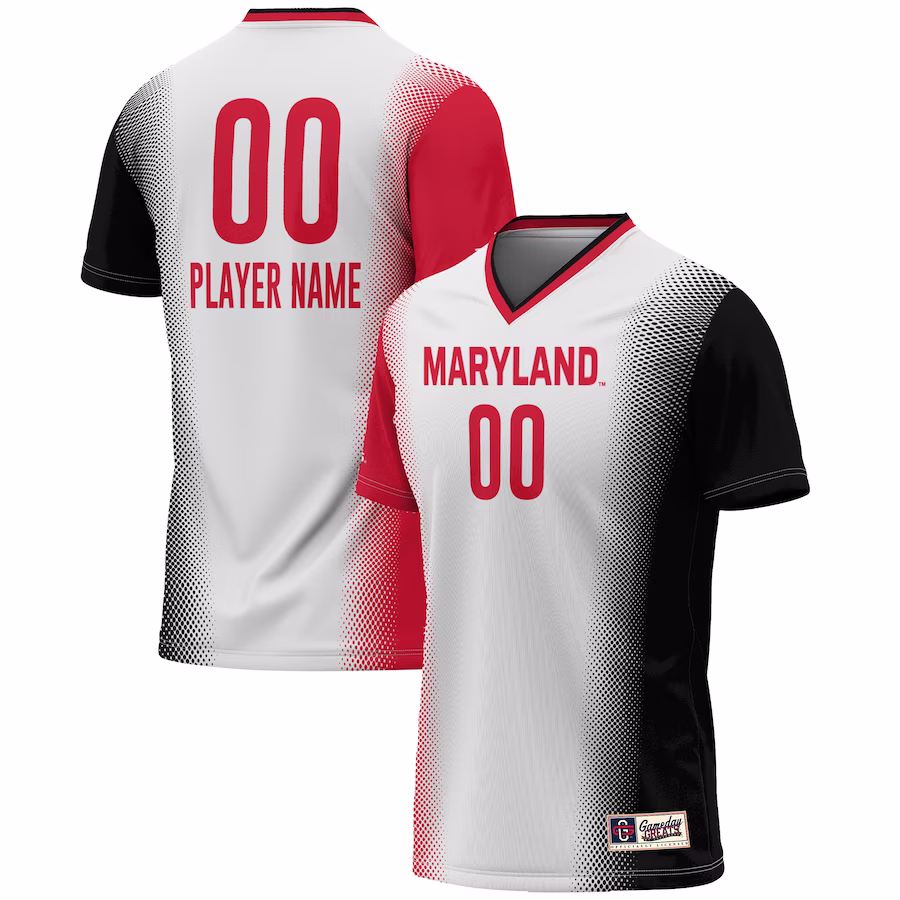 Maryland Terrapins GameDay Greats Youth NIL Pick-A-Player Lightweight Women's Soccer Jersey - White - Jersey