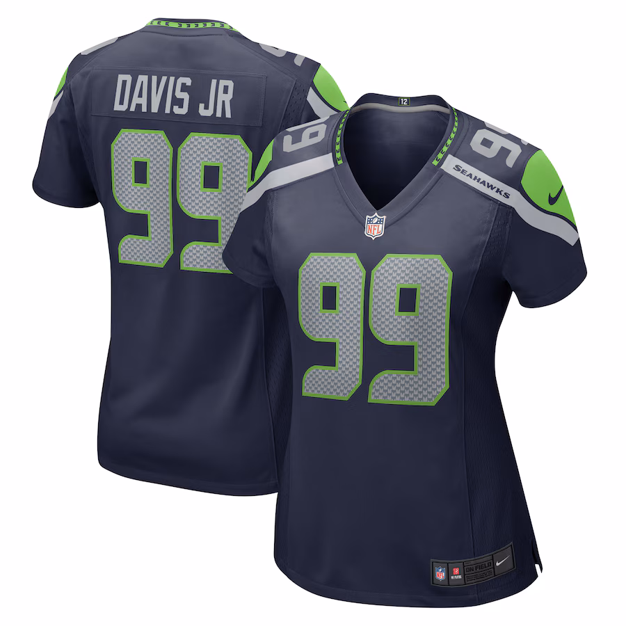 Women's Seattle Seahawks Carl Davis Jr. Nike  Navy  Game Jersey - Jersey